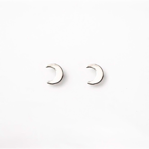 🌙 925 Sterling Silver Crescent Moon Stud Earrings Cartilage Helix Tragus Rook - Picture 5 of 9
